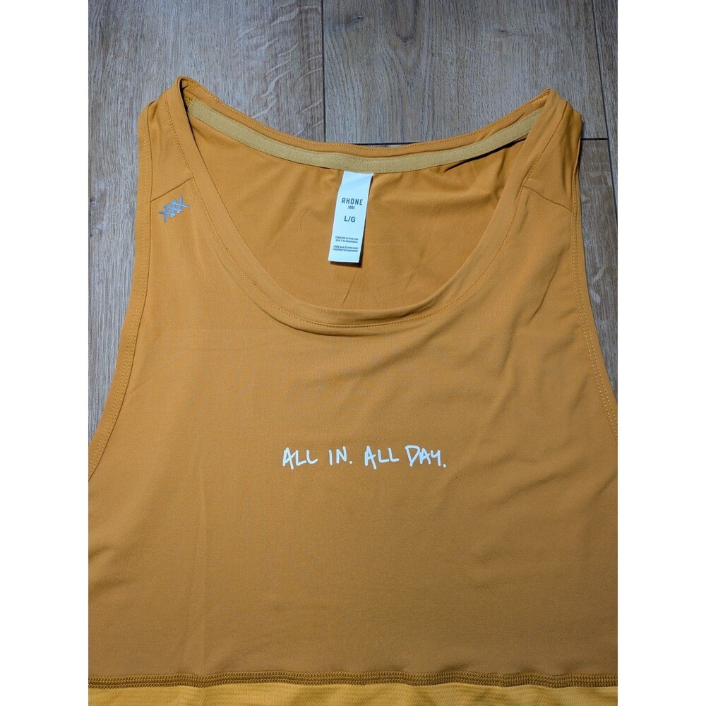 NWT Rhone Extra Mile Performance Singlet Harvest Brown/ Autumn Gold Men's Sz L - Picture 2 of 12
